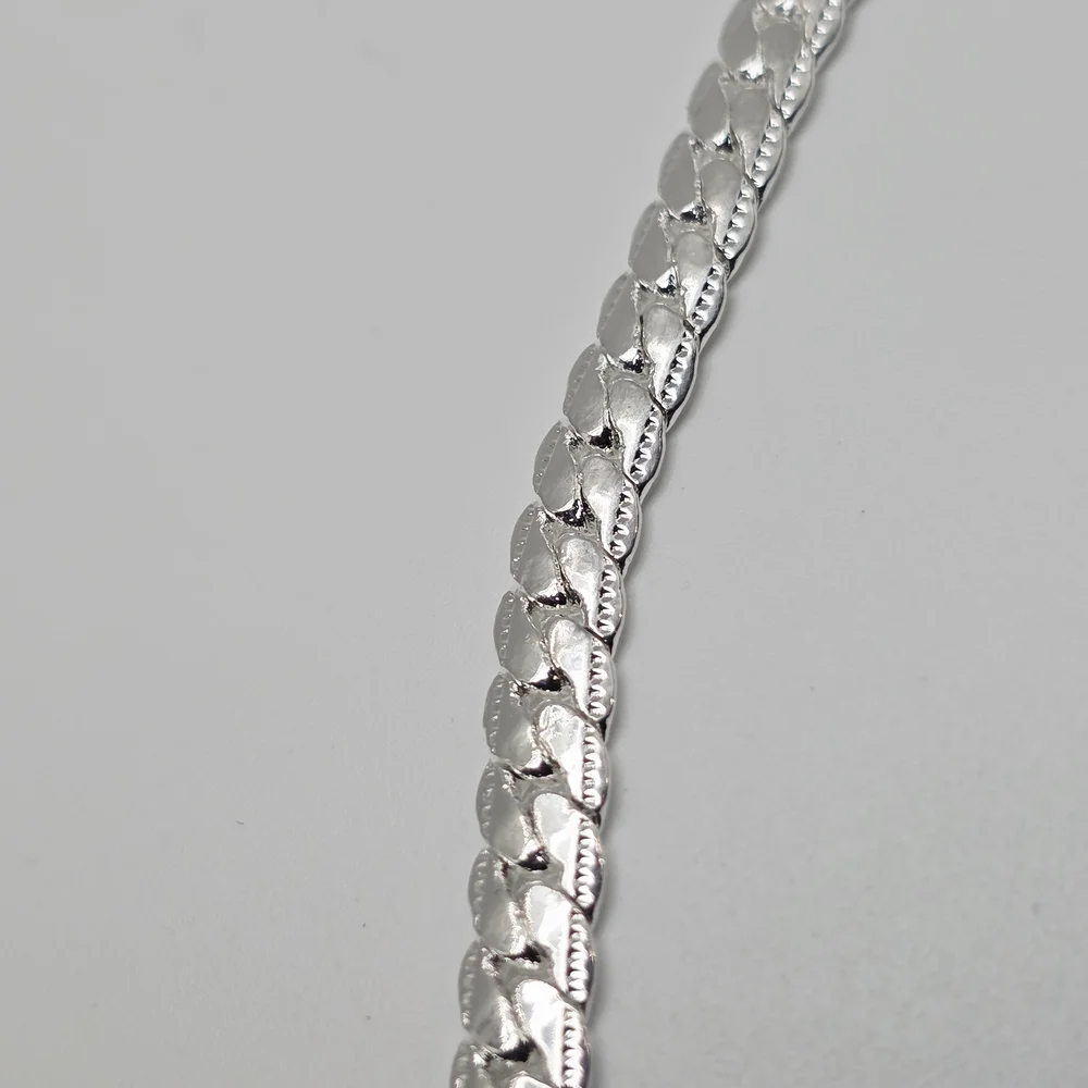 UNIQUE SNAKE WHEAT STERLING SILVER 925 20" INCH NECKLACE CHAIN 20 GRAMS 2B/06 - Picture 4 of 6
